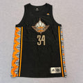 Vintage Adidas New York Ravens Basketball Jersey No.34 Black Orange Men's Medium