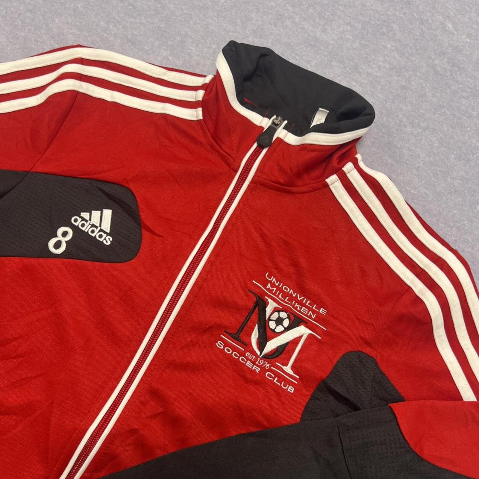 Adidas Unionville Milliken Soccer Club Track Jacket Red Black No.8 Men's Small