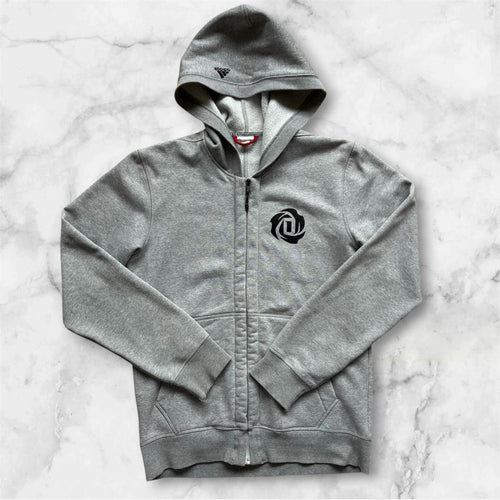 Adidas Derrick Rose Grey Hoodie Full Zip Waffle Fleece Men’s Medium
