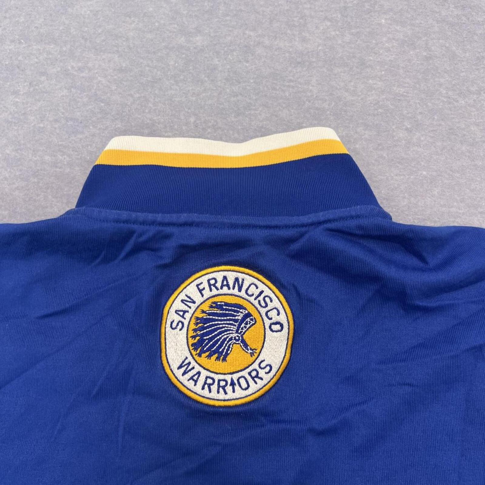 Vintage Mitchell & Ness NBA San Francisco Warriors Golden State The City Retro Full Zip Track Jacket Large