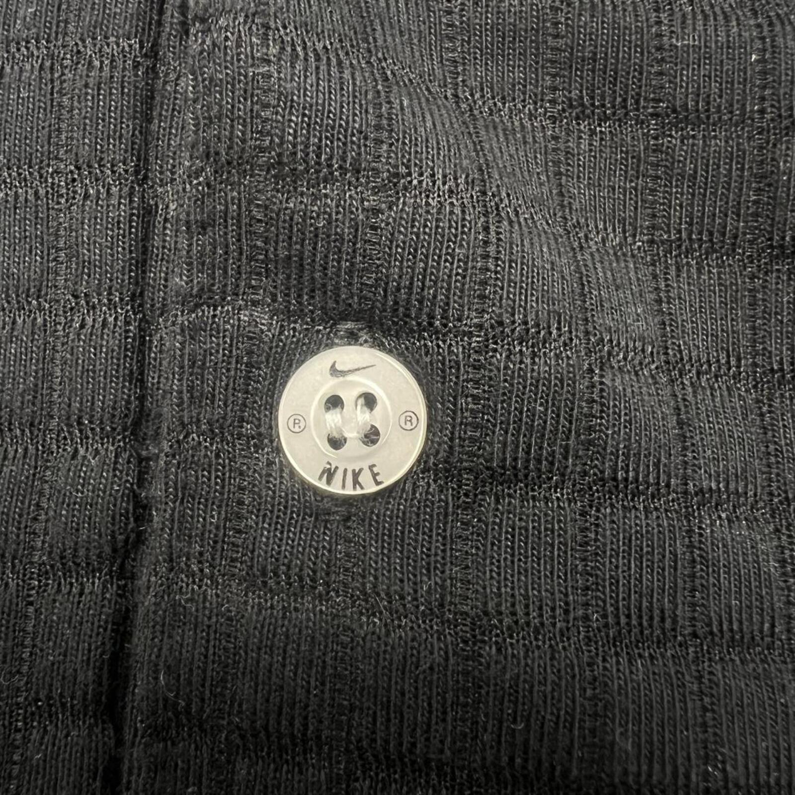 Vintage Nike Waffle Texture Men's Black Polo Shirt Embroidered Swoosh XXL