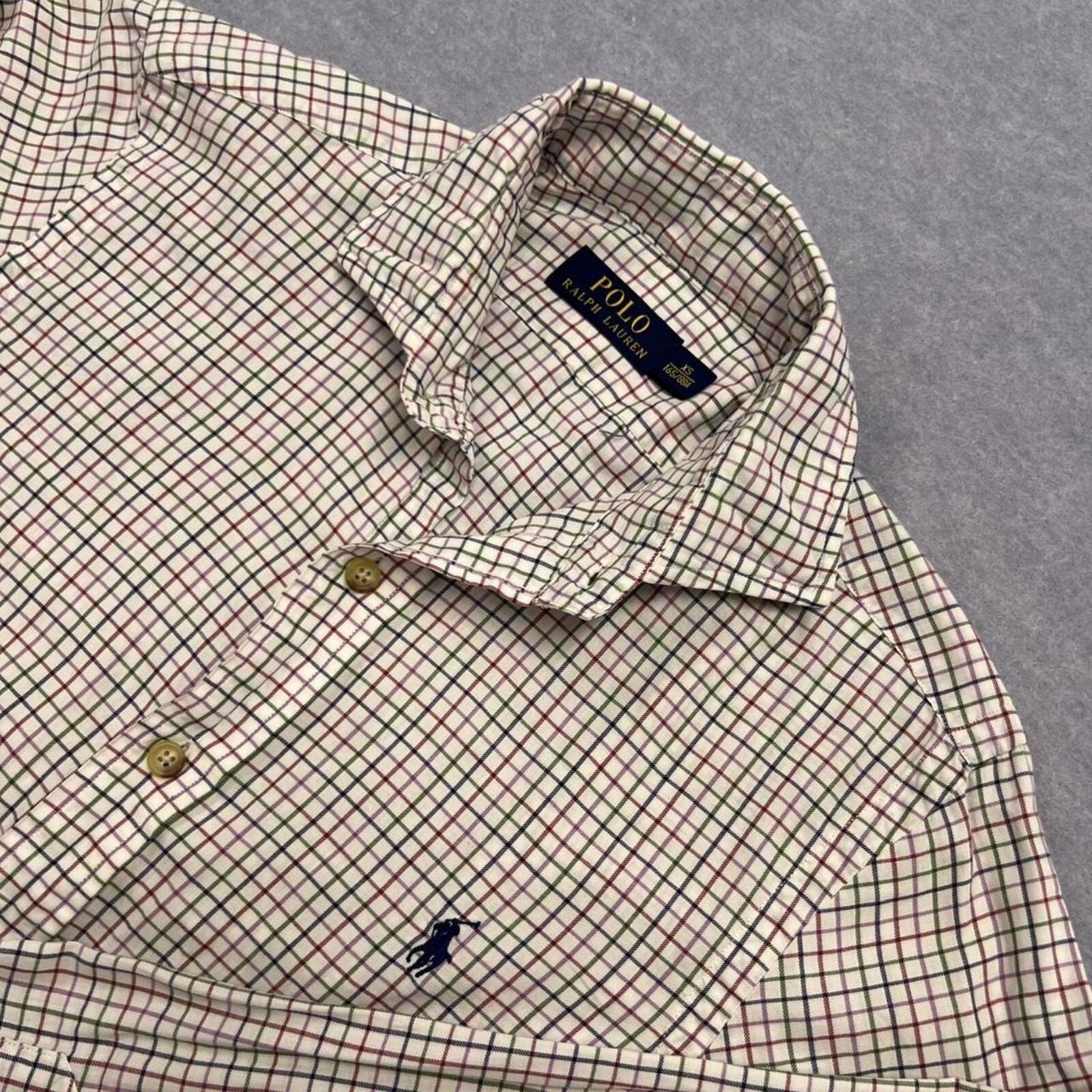 Polo Ralph Lauren long sleeve button-up shirt in a classic multi-colour check pattern.