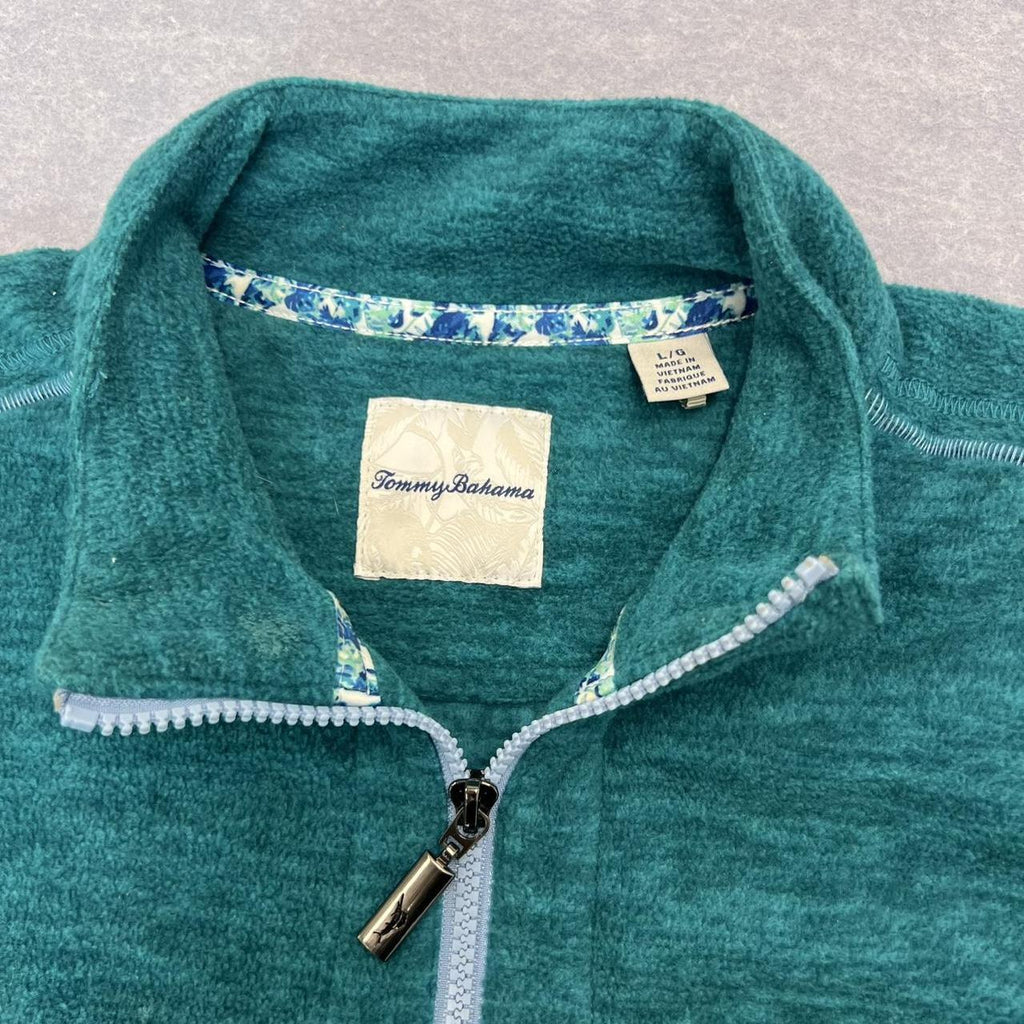 Tommy Bahama Cloud Peak 1/2 Zip Teal Blue Green Pullover Jumper Men’s Large