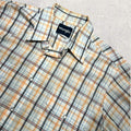 Vintage 90’s Wrangler Men's Orange & White Plaid Western Pearl Snap Dual Pocket Shirt Medium