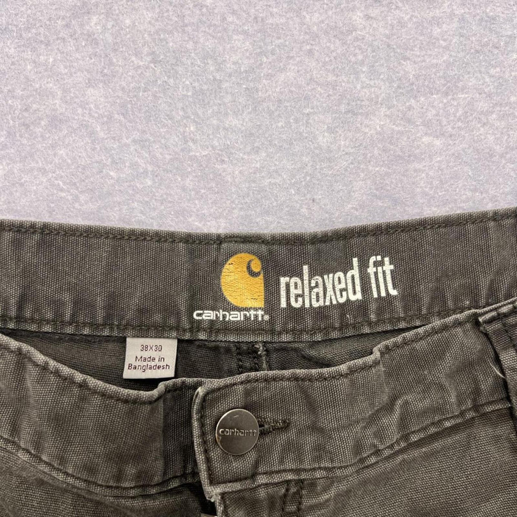 Carhartt Relaxed Fit Carpenter Pants Charcoal Grey Workwear Faded W38 L30