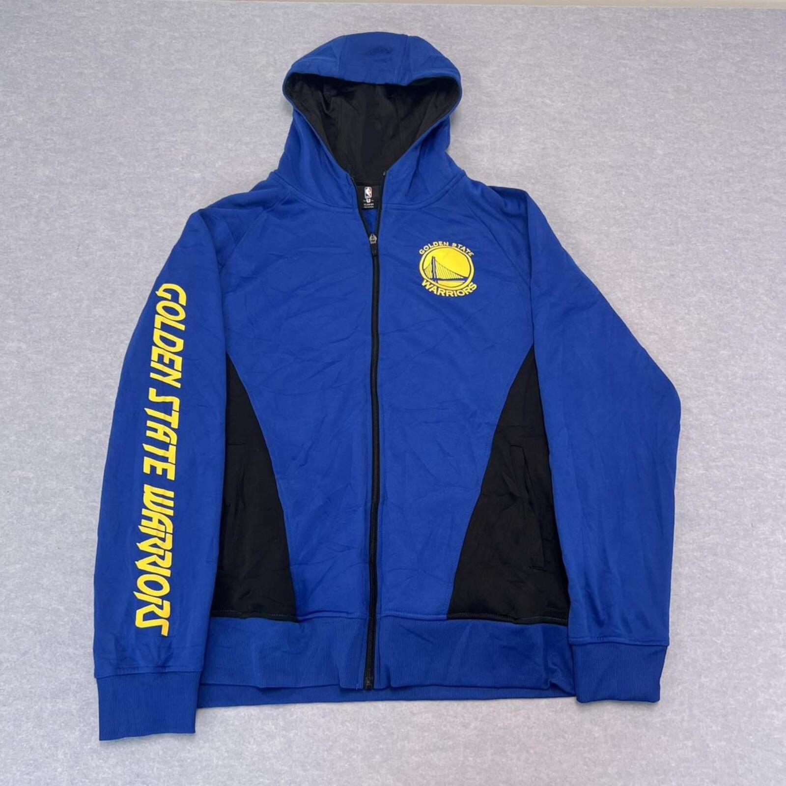 Golden State Warriors Official NBA Full Zip Hooded Warmup Track Jacket Sz XL