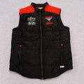Essendon Bombers AFL ISC Padded Vest Full Zip Puffer Jacket  Men’s Large VGC