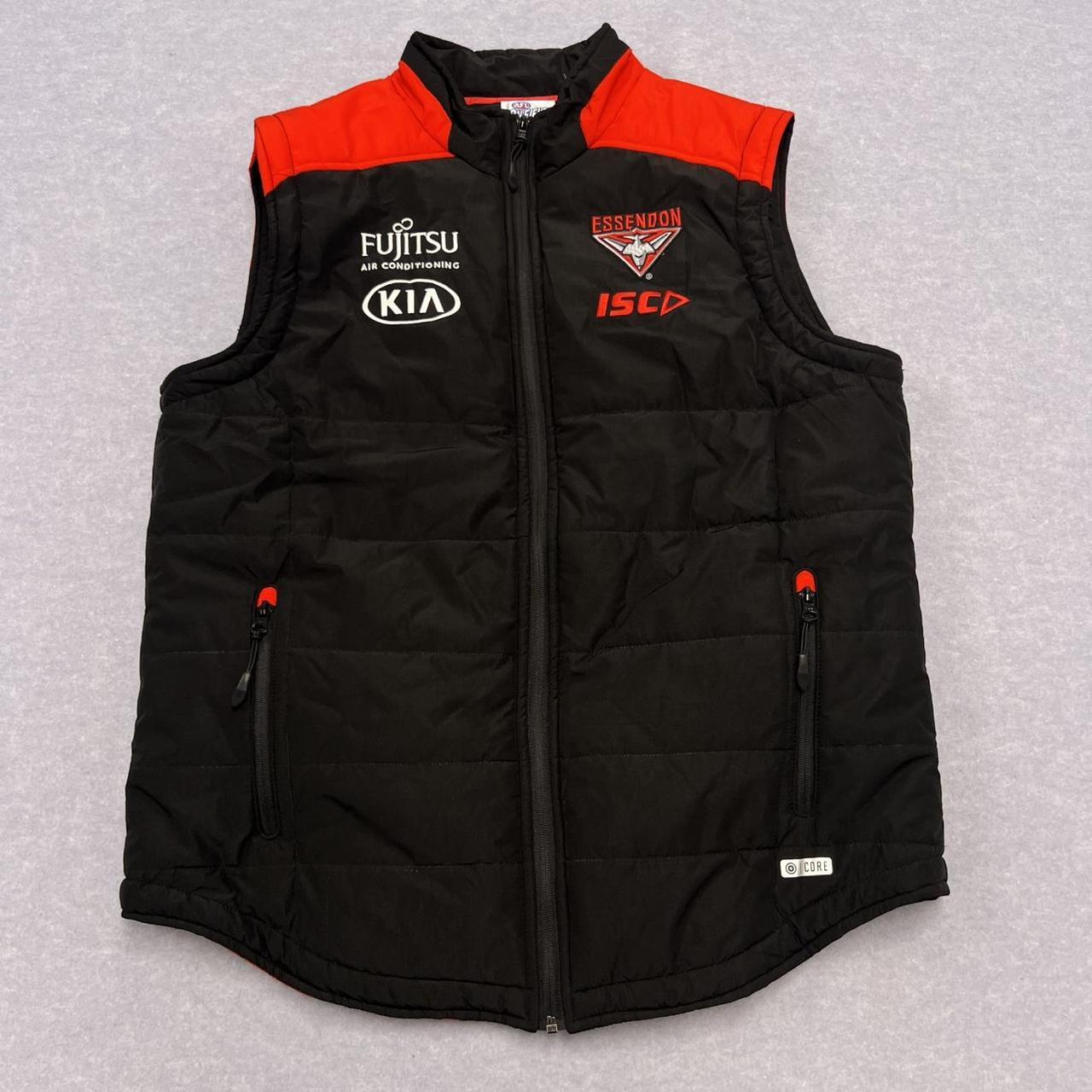Essendon Bombers AFL ISC Padded Vest Full Zip Puffer Jacket  Men’s Large VGC