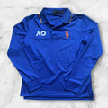 Polo Ralph Lauren Men’s AO Australian Open Tennis 2024 Navy Blue & Orange Big Pony Sports Longsleeve Polo Small