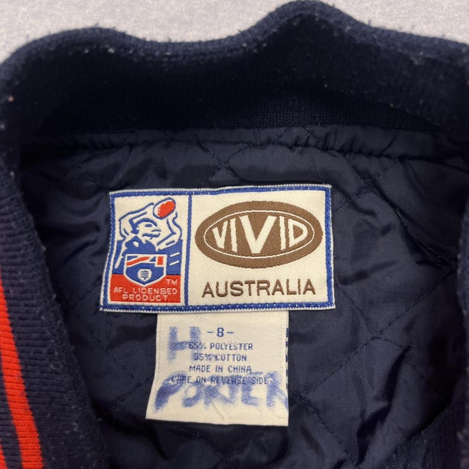 Vintage 90’s Melbourne Demons AFL VIVID Varsity Bomber Jacket Y2K Women's 8