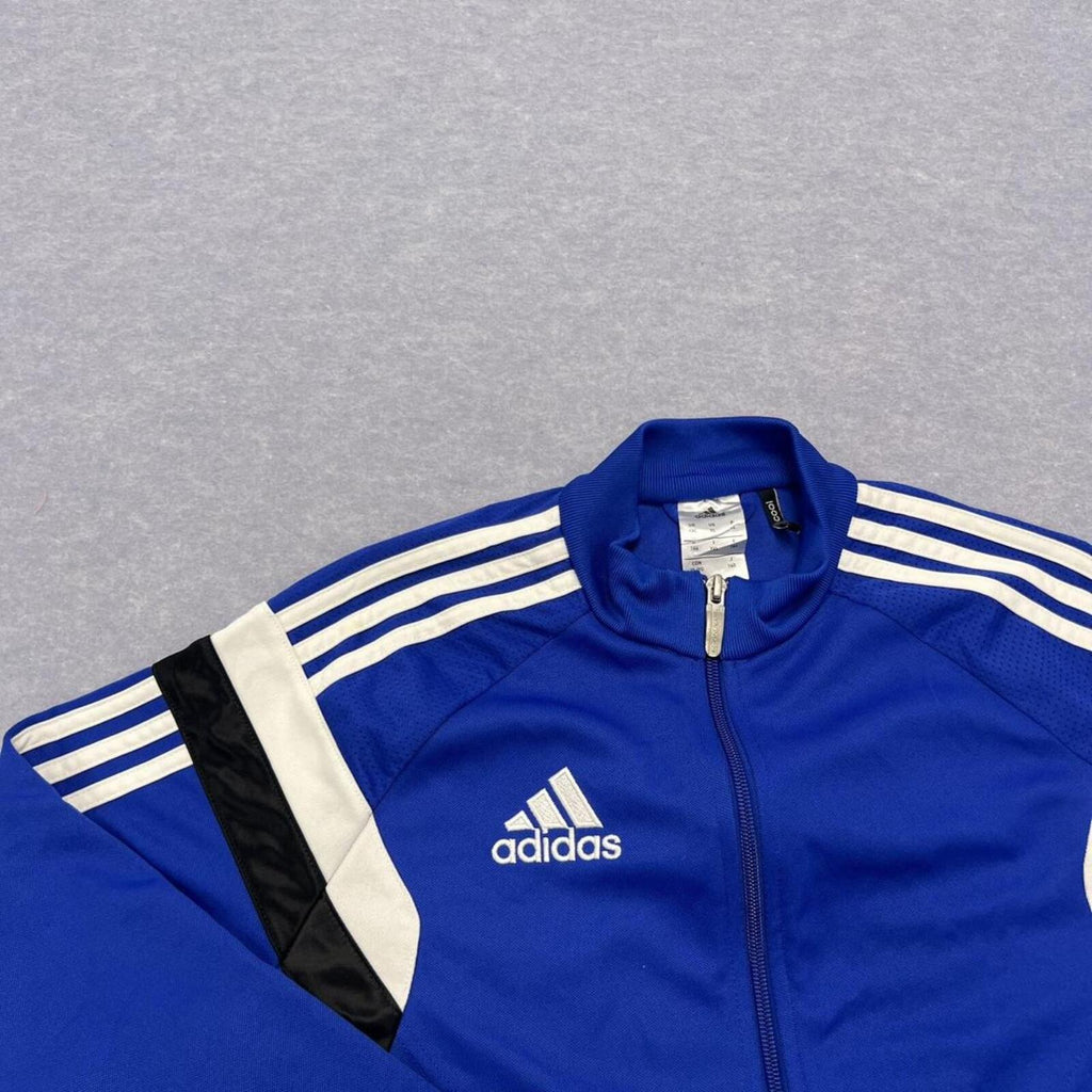 Vintage Adidas ClimaCool Royal Blue Black & White Track Jacket Youth XL Fits Mens Small