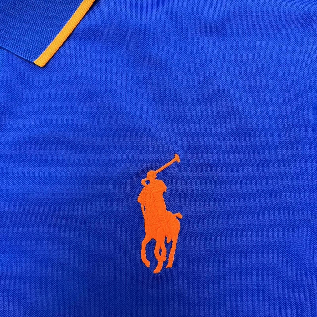 Polo Ralph Lauren Men’s AO Australian Open Tennis 2024 Navy Blue & Orange Big Pony Sports Polo XL