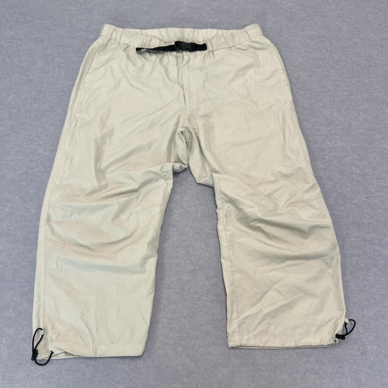 Uniqlo Men's Off-White Parachute 3/4 Cargo Pants Buckle Waist Large