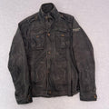 Vintage Abercrombie & Fitch Mens Charcoal Grey / Black Sun Faded Heavyweight Sentinel Military Jacket XL