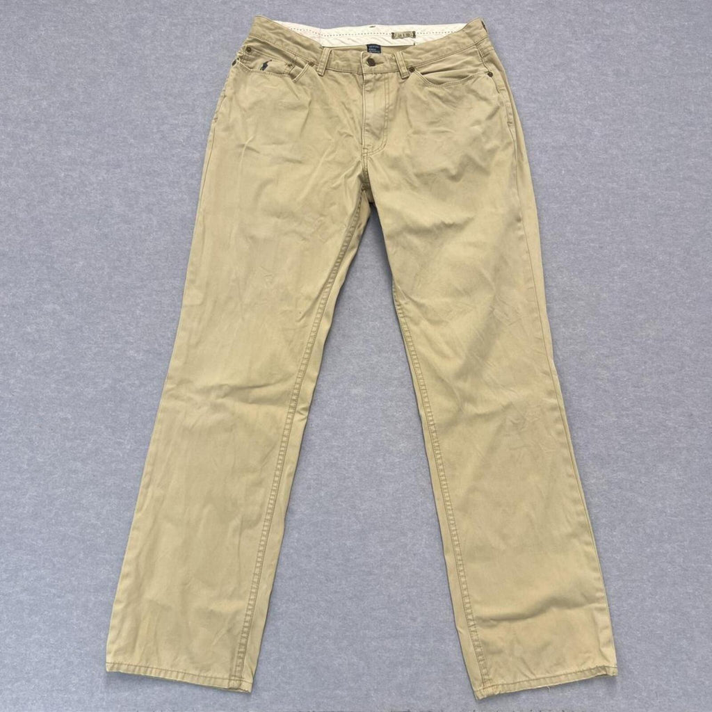 Vintage Polo Ralph Lauren Men's Cream / Beige Chino Pants Trousers 34x32