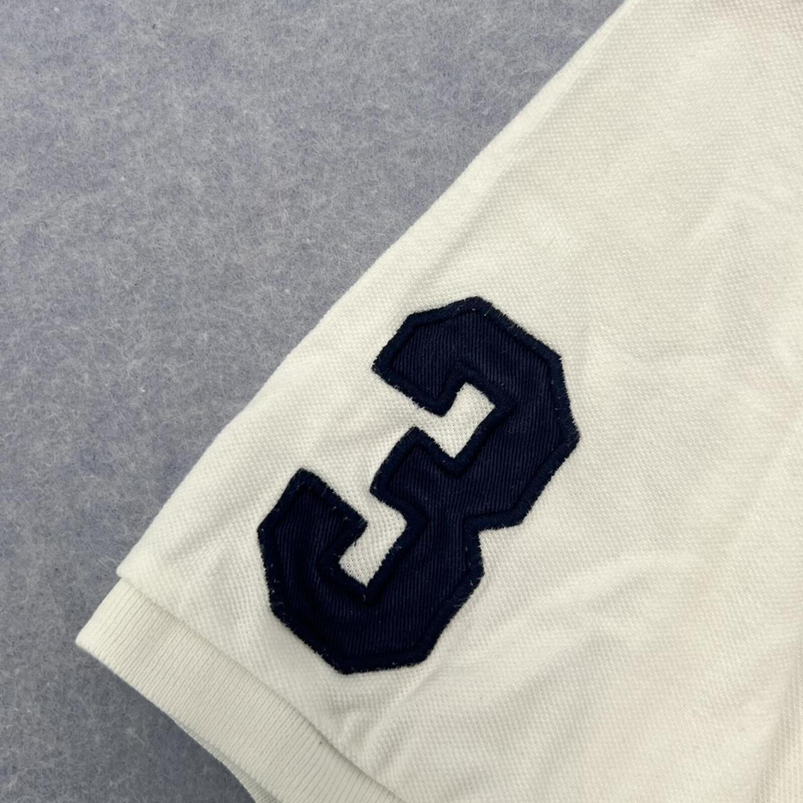 Vintage U.S. Polo Assn Men's White & Navy No.3 Big Flesh Pony Preppy Y2K Polo XL