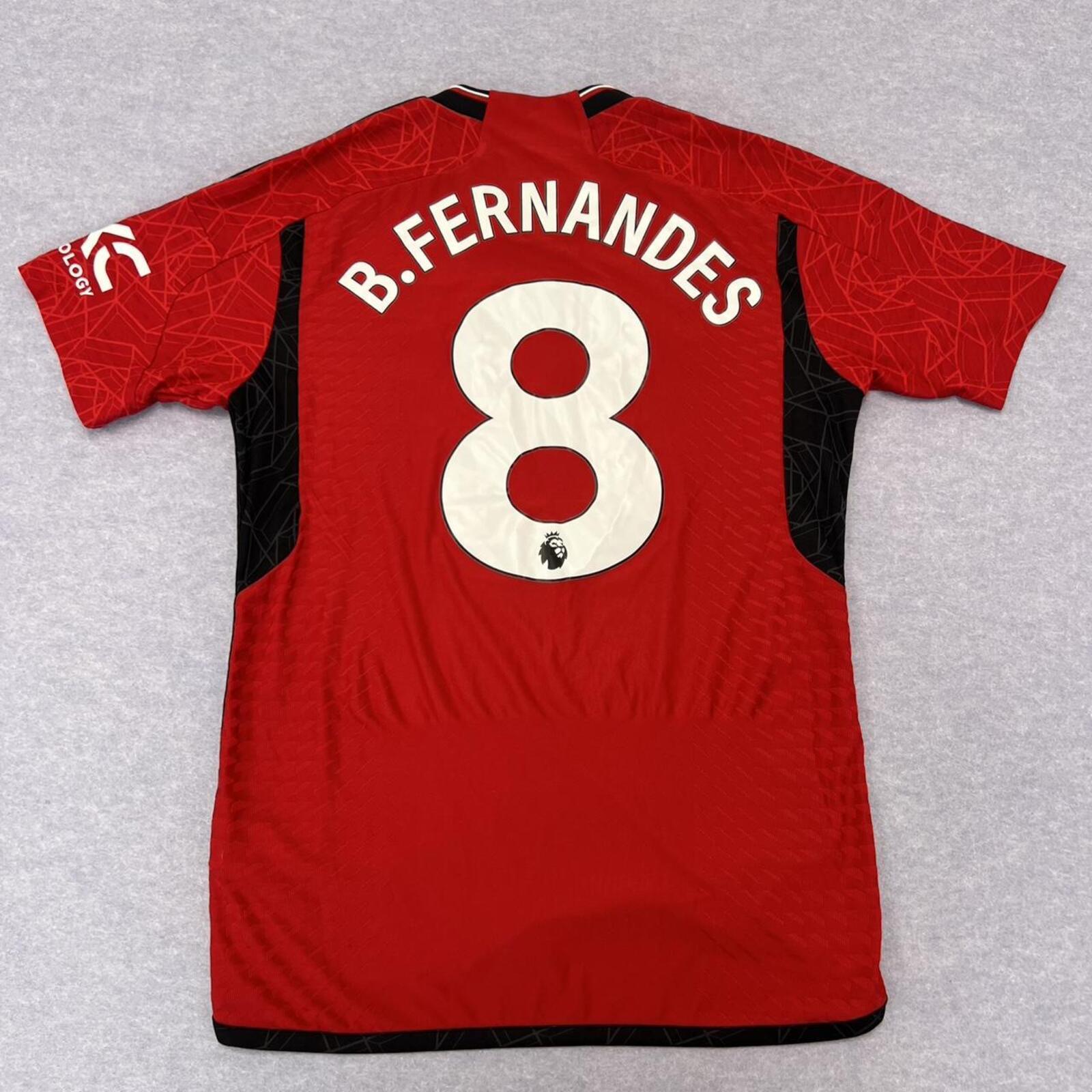2023/24 Manchester United Adidas Authentic Home Jersey #8 Bruno Fernandes Medium