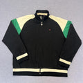 Vintage 90s Quiksilver Surf Full Zip Track Jacket Black White & Green XL Y2K