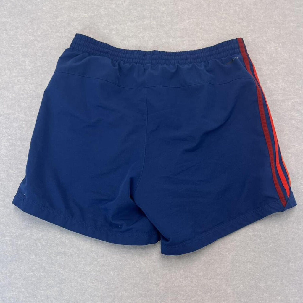 Vintage Adidas Men’s Navy Blue & Red Striped Sports Training Shorts Y2K Medium