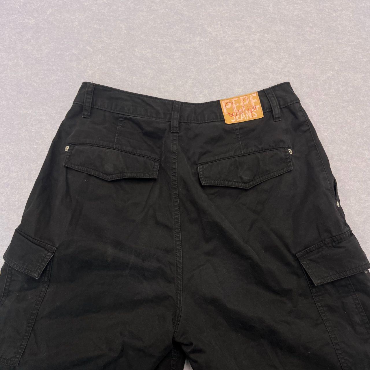 Pepe Jeans x Dua Lipa Black Streetwear Black Baggy Cargo Pants Women's Y2K W29