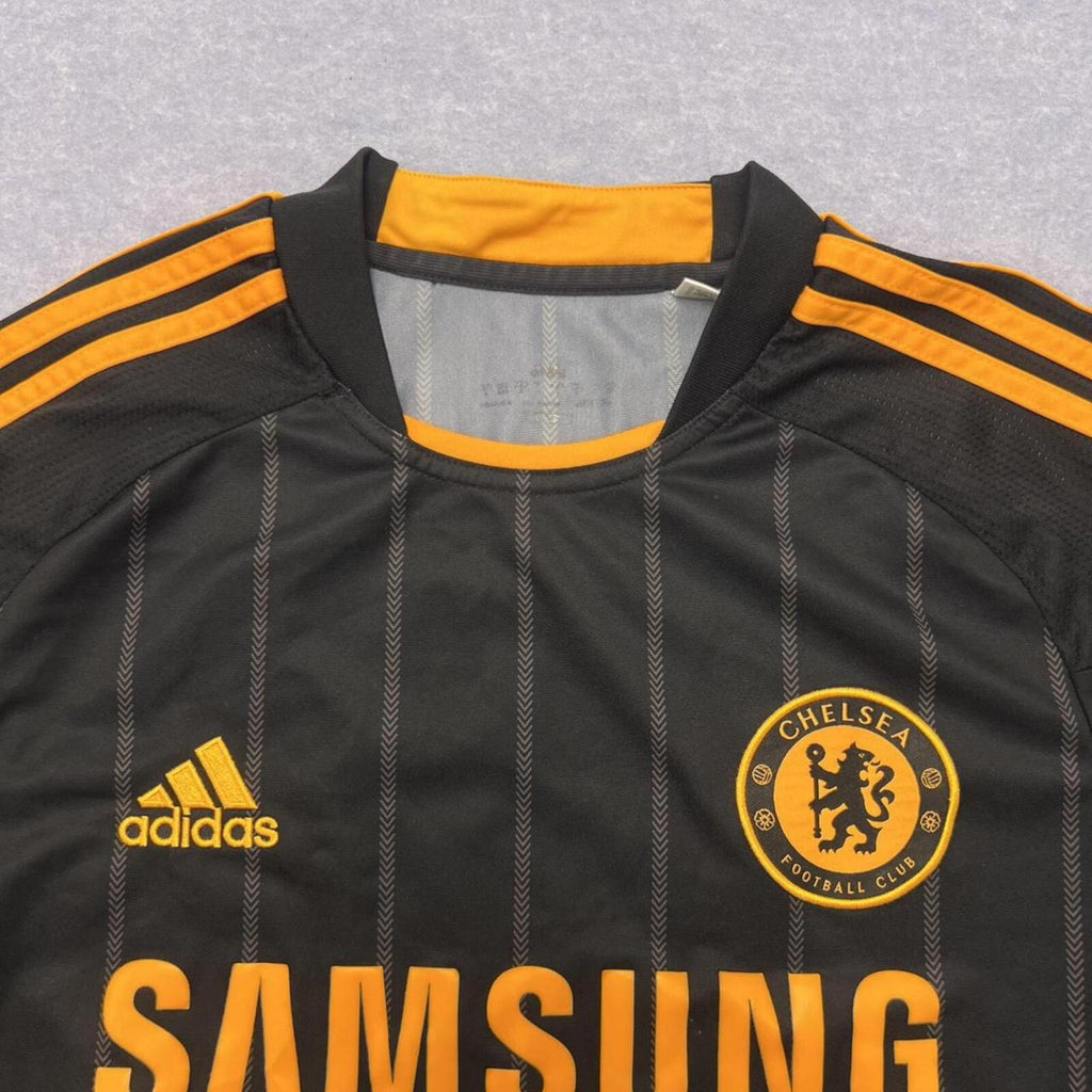 Vintage 2010/11 Adidas Chelsea FC Black & Orange Longsleeve Away Jersey 8 “MAJE”