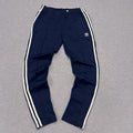 Vintage Adidas Originals Men's Navy & White Stripe Tapered Track Pants Medium