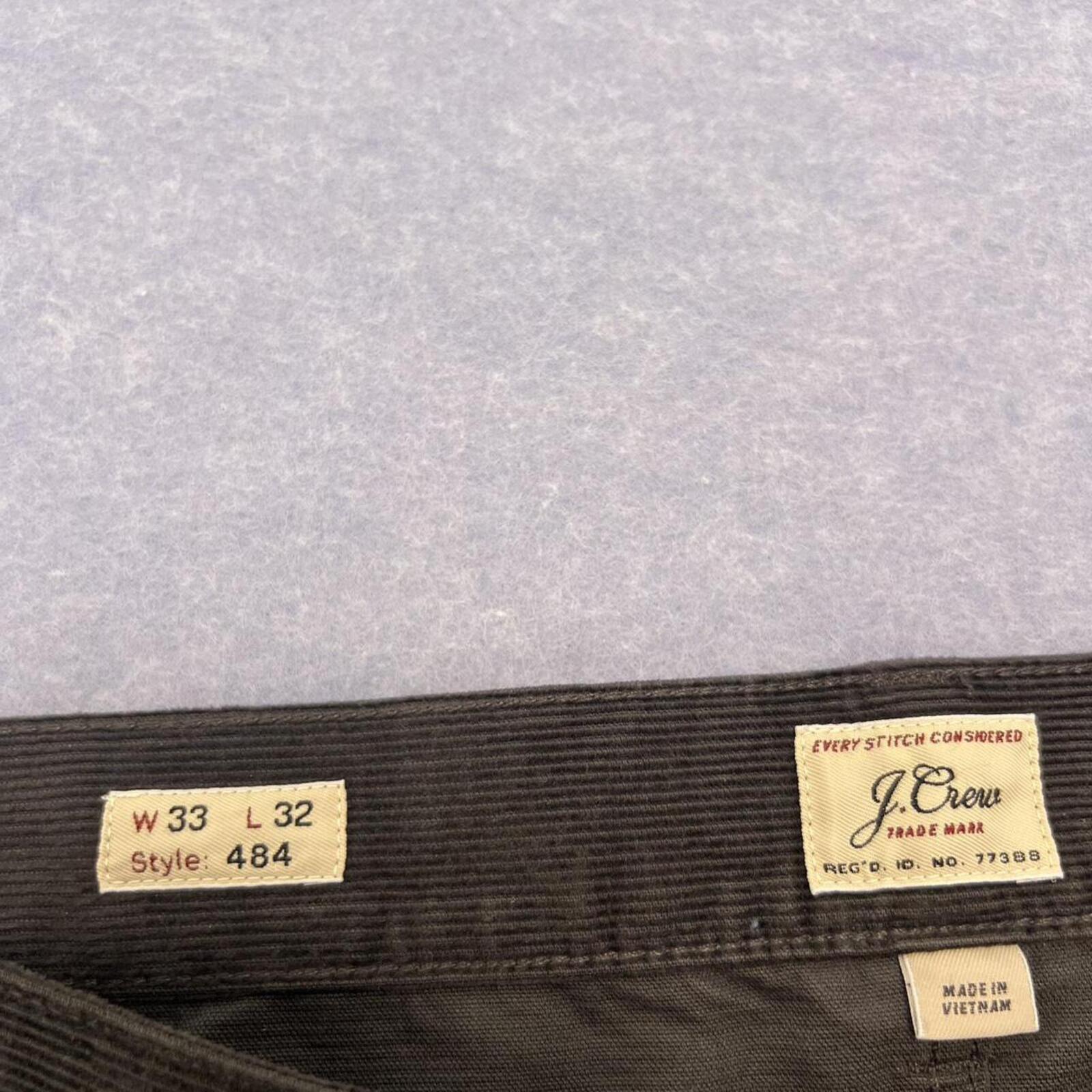 J.Crew Men's 484 Slim-fit Corduroy Chino Dress Pants Dark Brown Size W33 L32