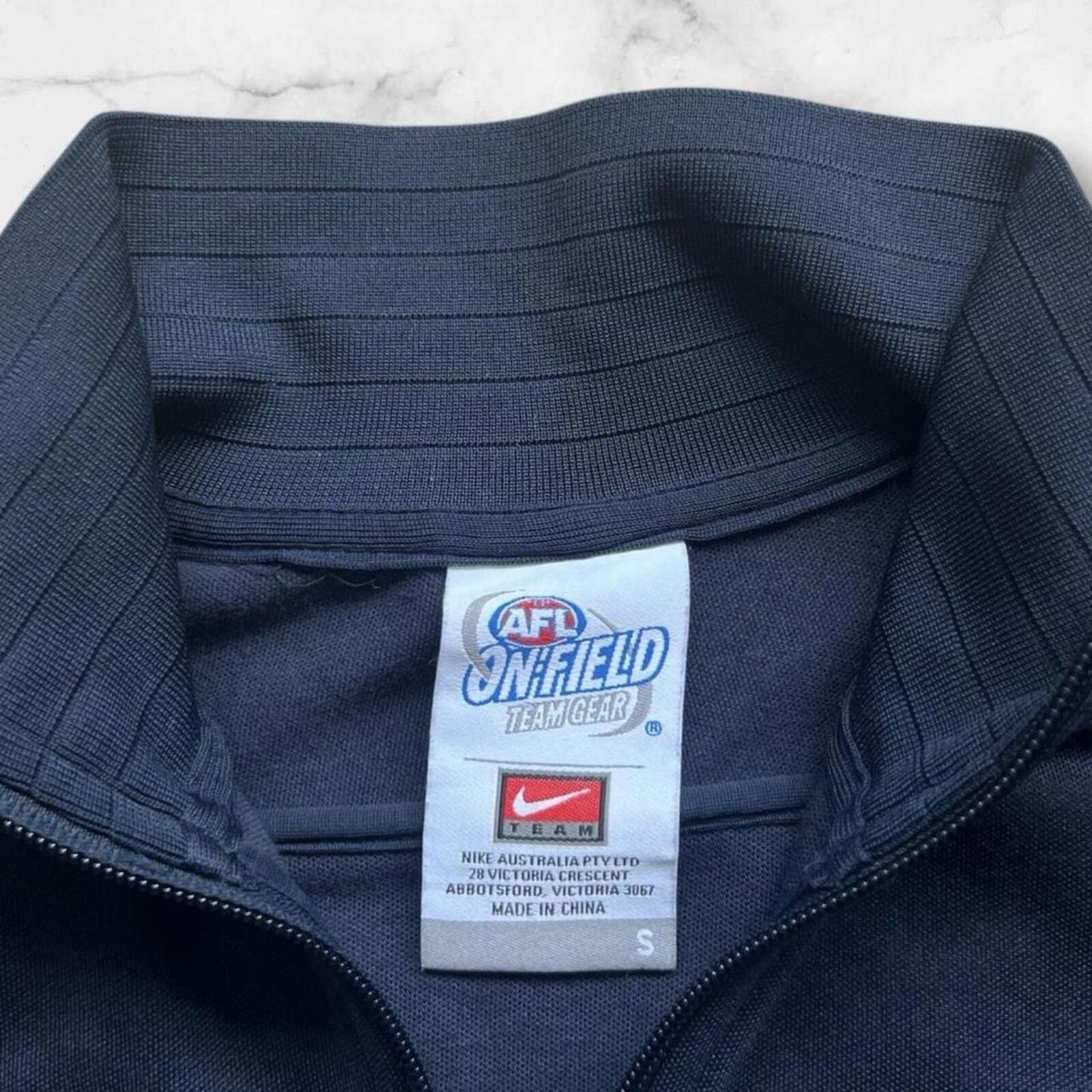 Vintage Nike Carlton AFL Navy Full Zip Track Jacket Mars No.9 Patrick Cripps Y2K Men’s Small