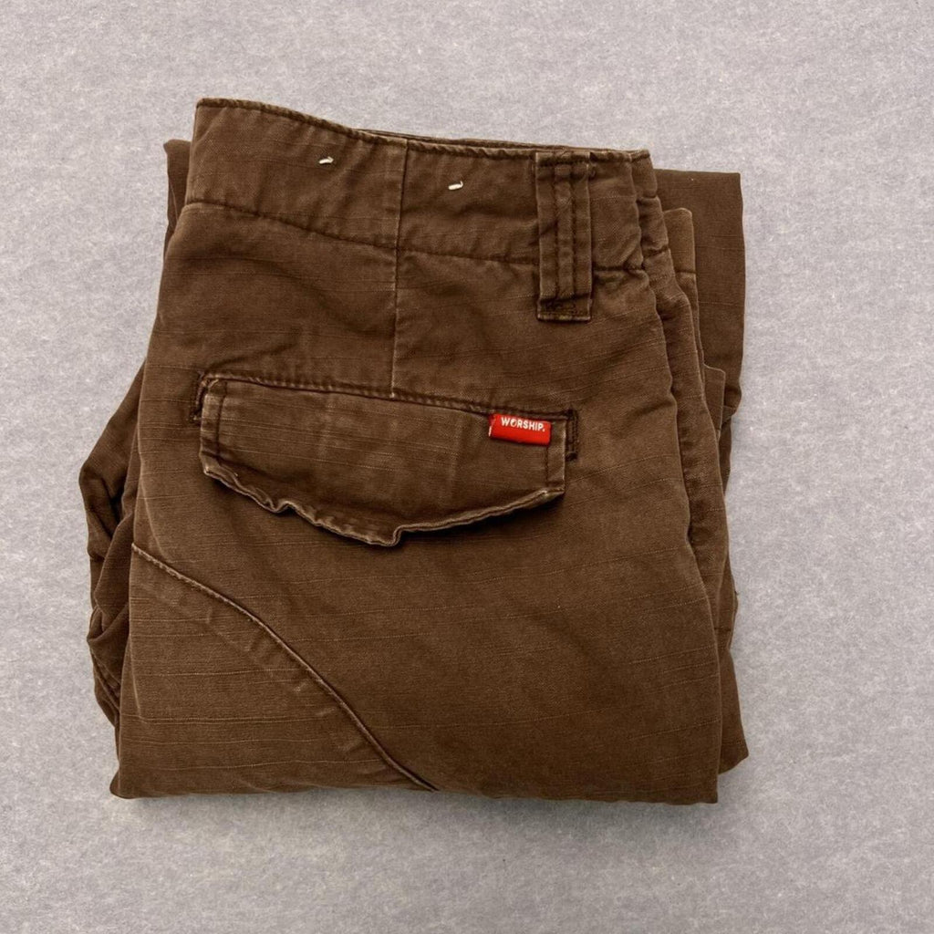 Worship Supplies Streetwear Brown Canvas Carpenter Cargo Pants Skater Men's W28
