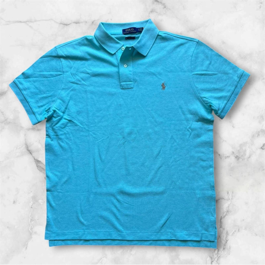 Vintage Polo Ralph Lauren Men’s Aqua Peppermint Dress Polo (Beige Pony) XL