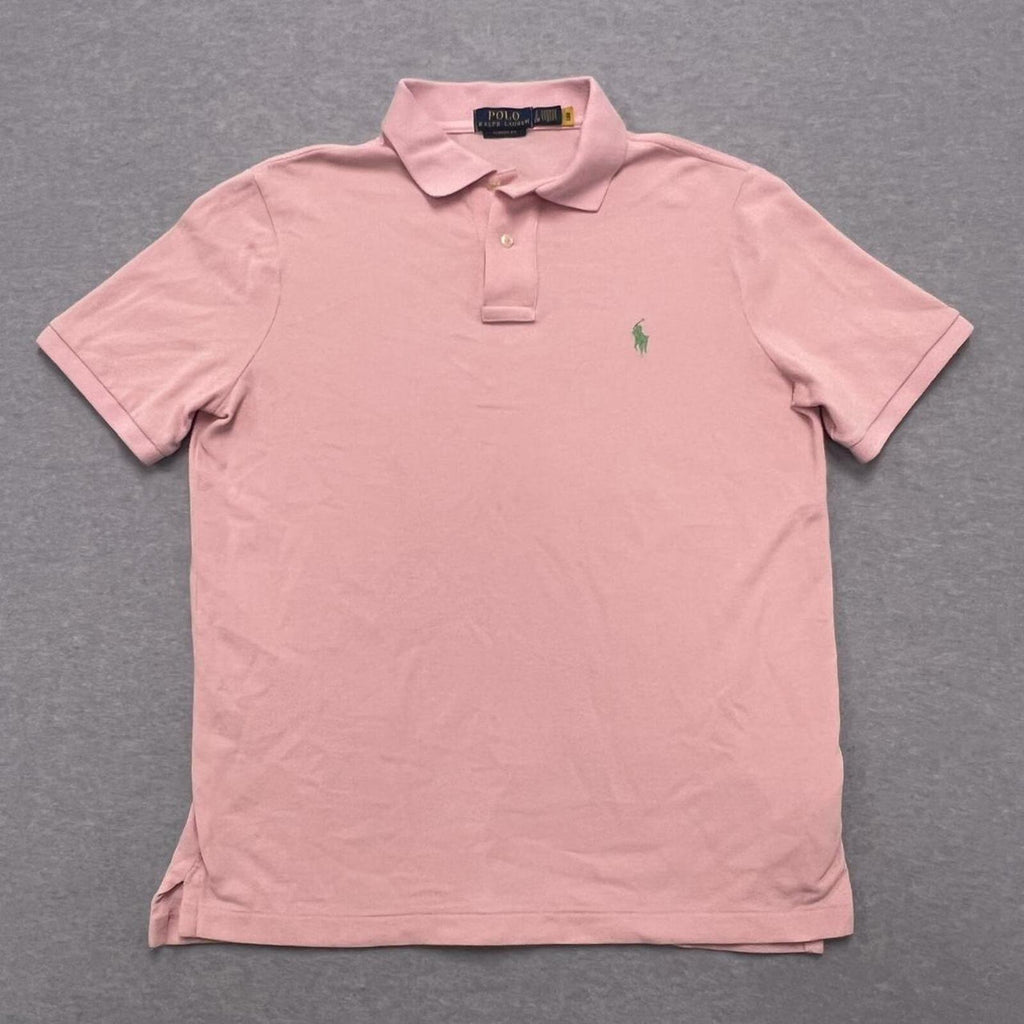 Polo Ralph Lauren Pink Preppy Polo Shirt (Green Pony) Classic Fit Men's Small