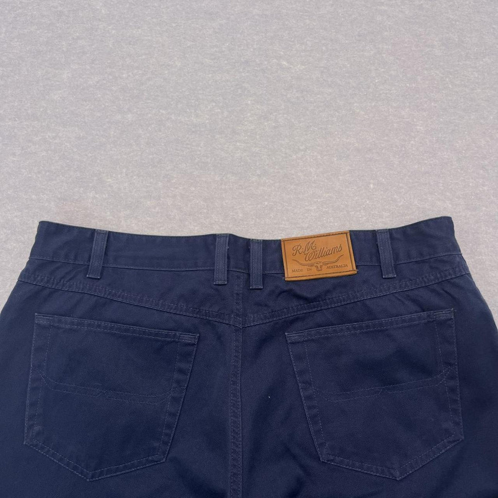 Vintage R.M. Williams Men’s Navy Blue Trousers Pants Straight Leg TJ711 W38R L32