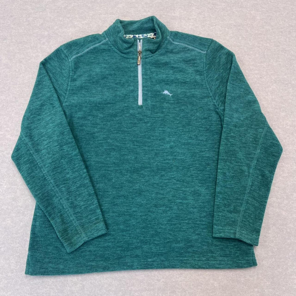 Tommy Bahama Cloud Peak 1/2 Zip Teal Blue Green Pullover Jumper Men’s Large