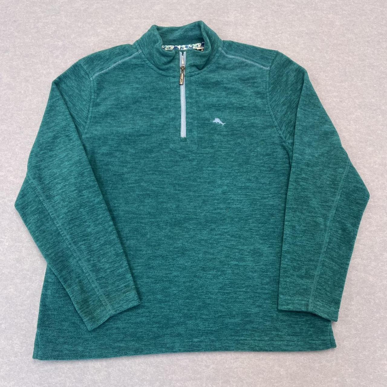 Tommy Bahama Cloud Peak 1/2 Zip Teal Blue Green Pullover Jumper Men’s Large