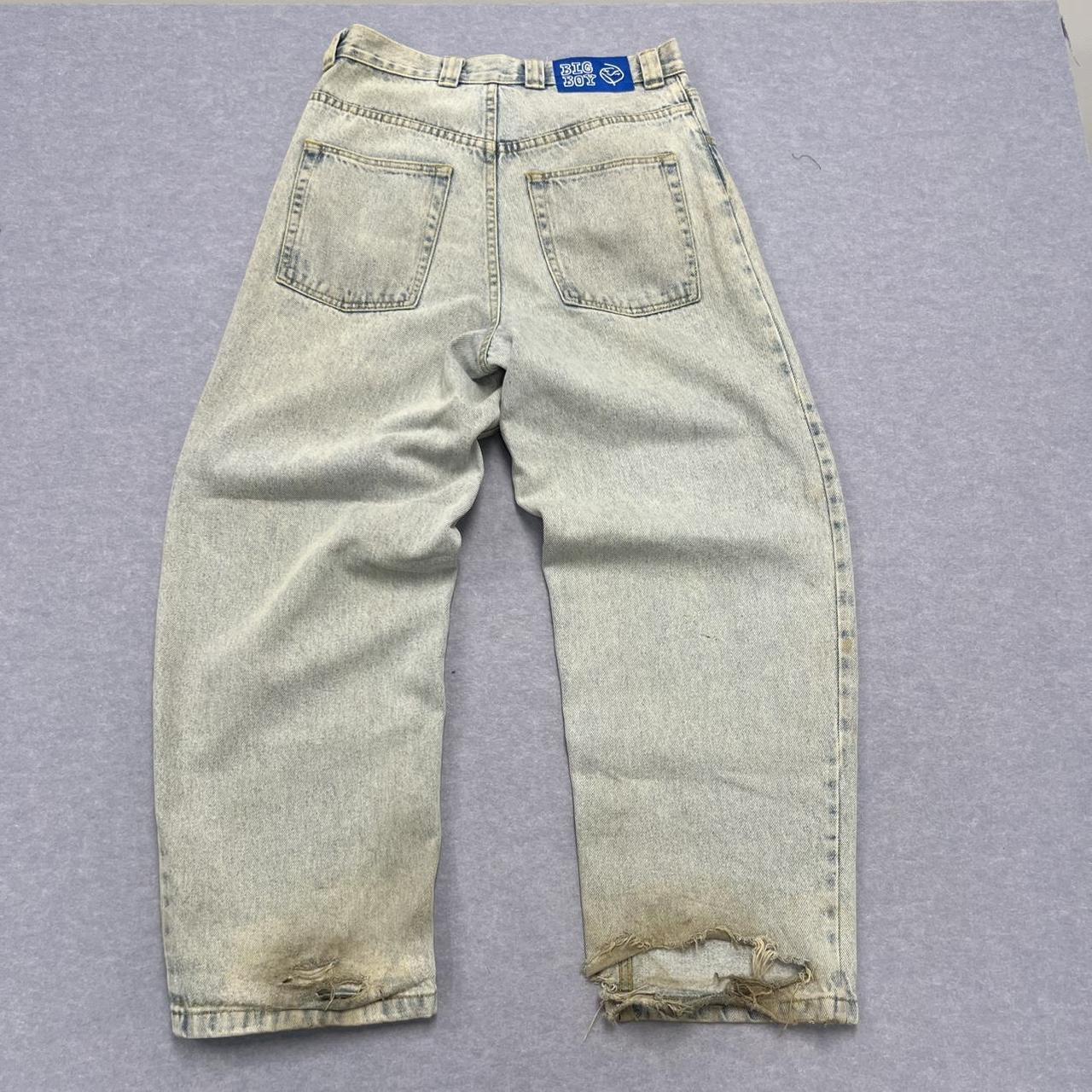 Polar Skate Co Big Boy Light Wash Baggy Denim Jeans Thrashed Distressed XS