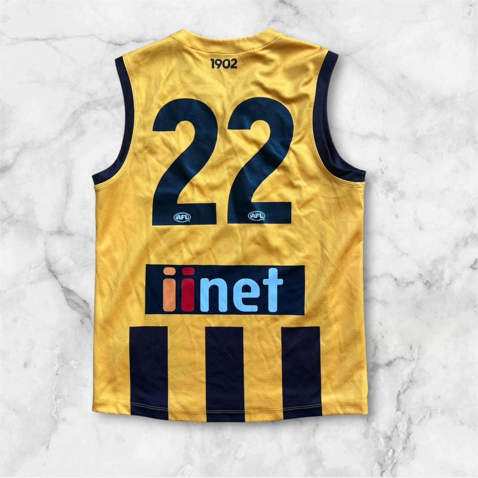 Adidas Hawthorn AFL 2018 Home Jersey Guernsey #22 Luke Breust Youth Kids 11-12Y