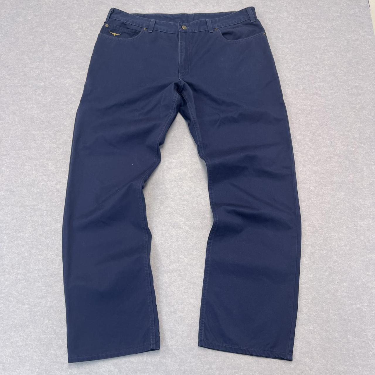Vintage R.M. Williams Men’s Navy Blue Trousers Pants Straight Leg TJ711 W38R L32