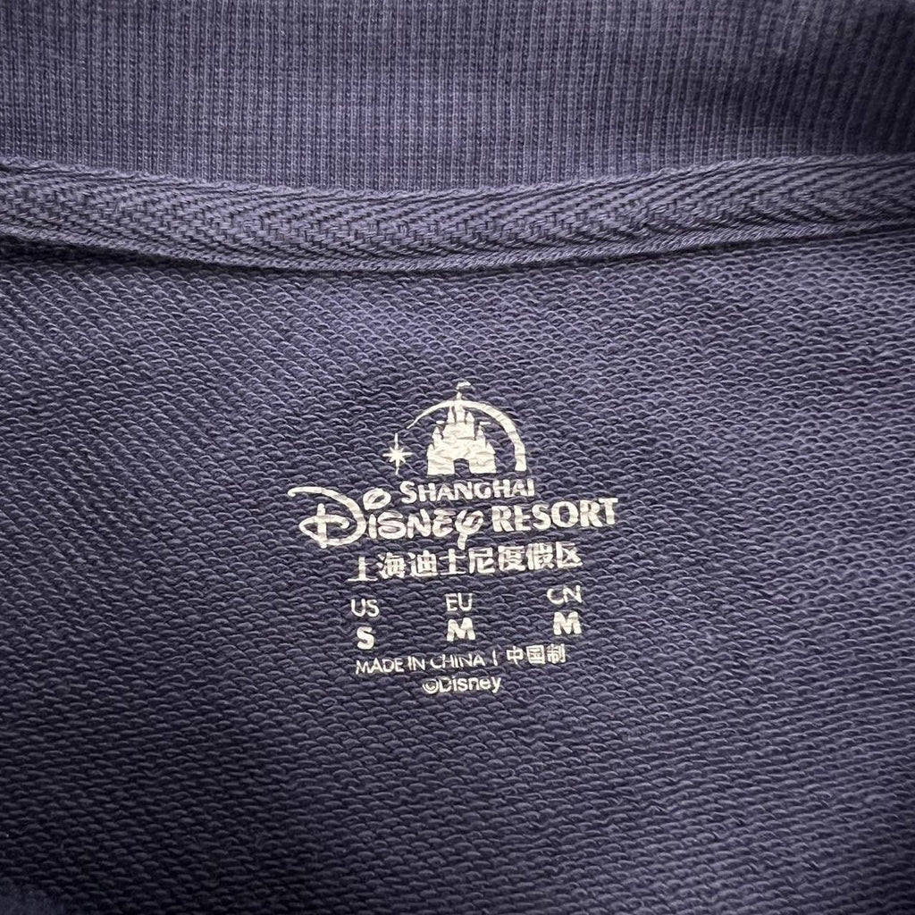 Disney Shanghai Resort Navy Indigo Embroidered Stitch Sweatshirt Men’s Small