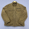 Vintage 90s Levi's Khaki Military Canvas Quilted Bomber Jacket Men's Medium
