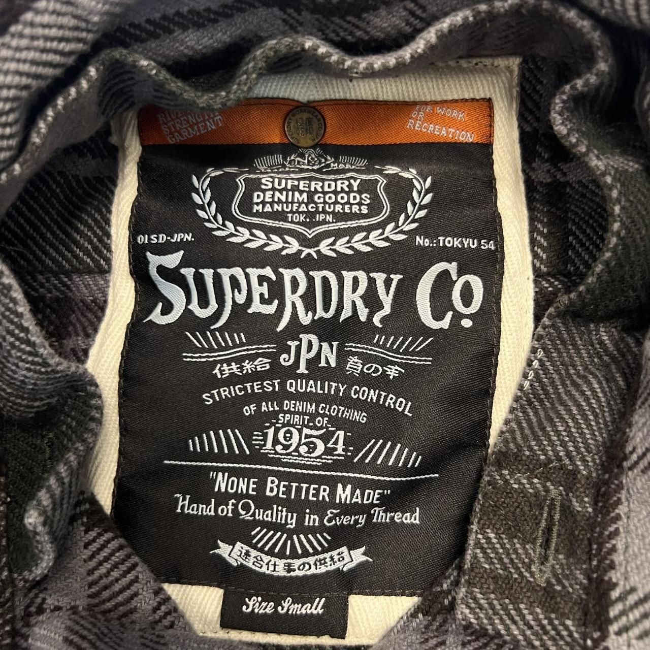 Vintage Superdry Grey & Black Heavyweight Plaid Flannel Shirt Men’s Small