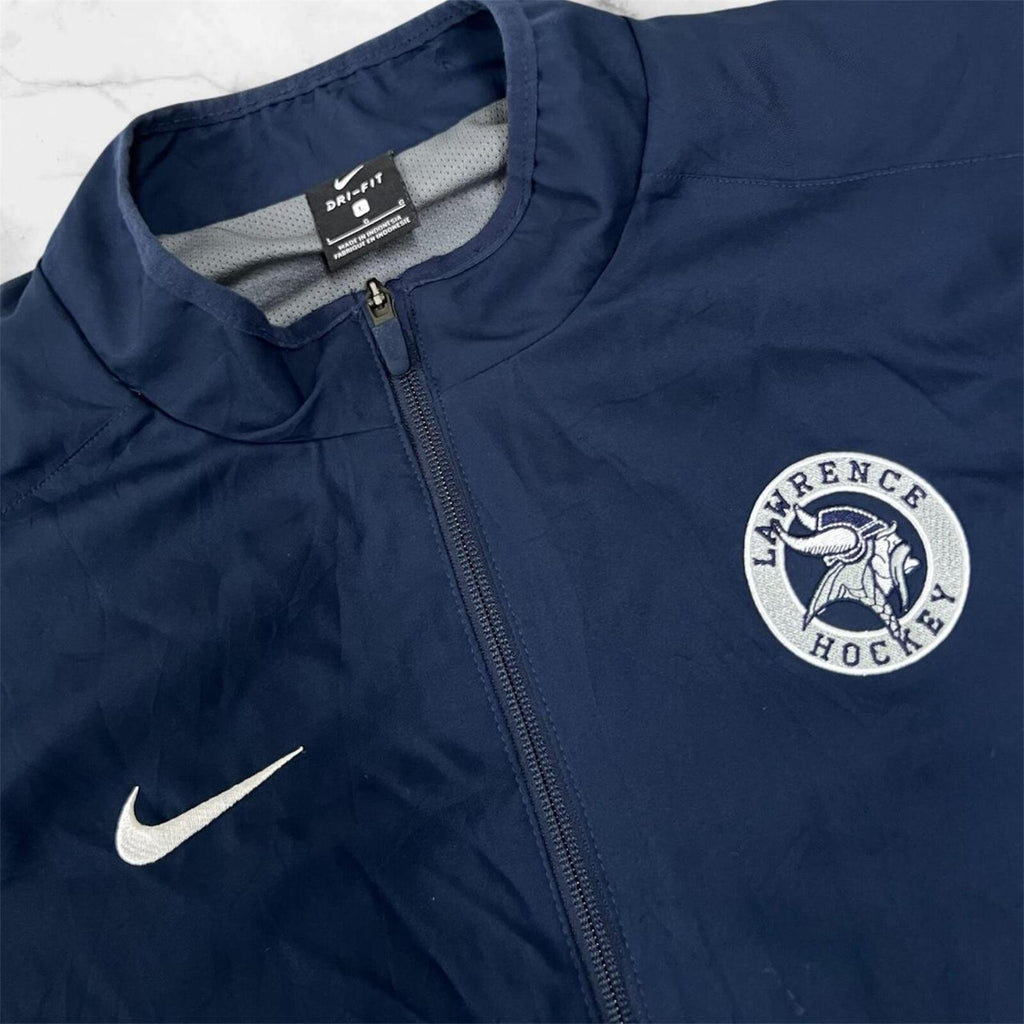 Vintage Nike Lawrence University Vikings Ice Hockey Navy Track Jacket Large
