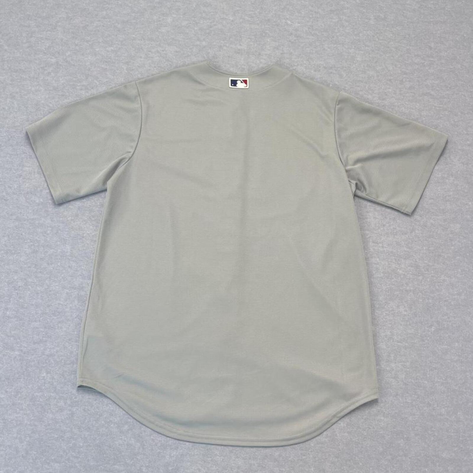2021 Nike MLB Los Angeles Dodgers Grey Replica Player Button Up Away Jersey Men’s Medium