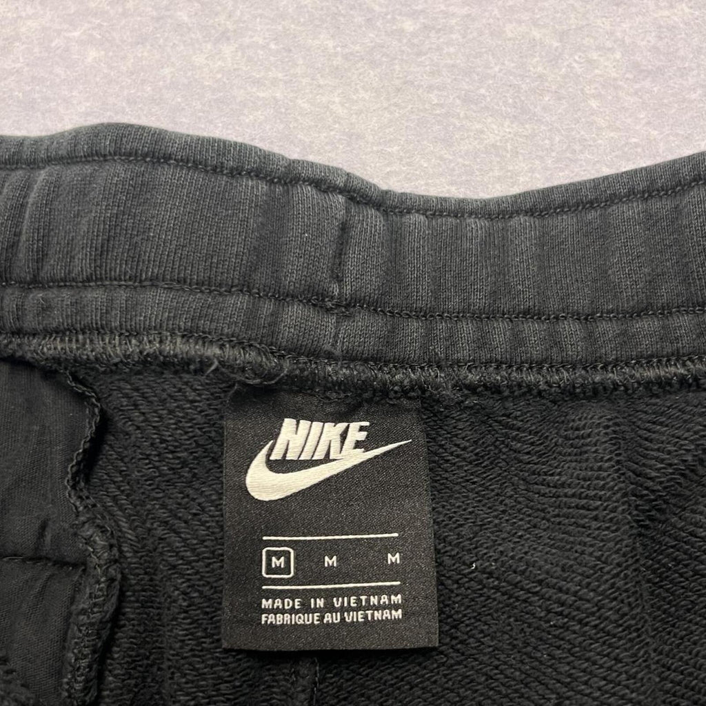 Nike Airmoji Black Zip Pocket Patch Streetwear Fleece Baggy Sweatpants Men's Medium
