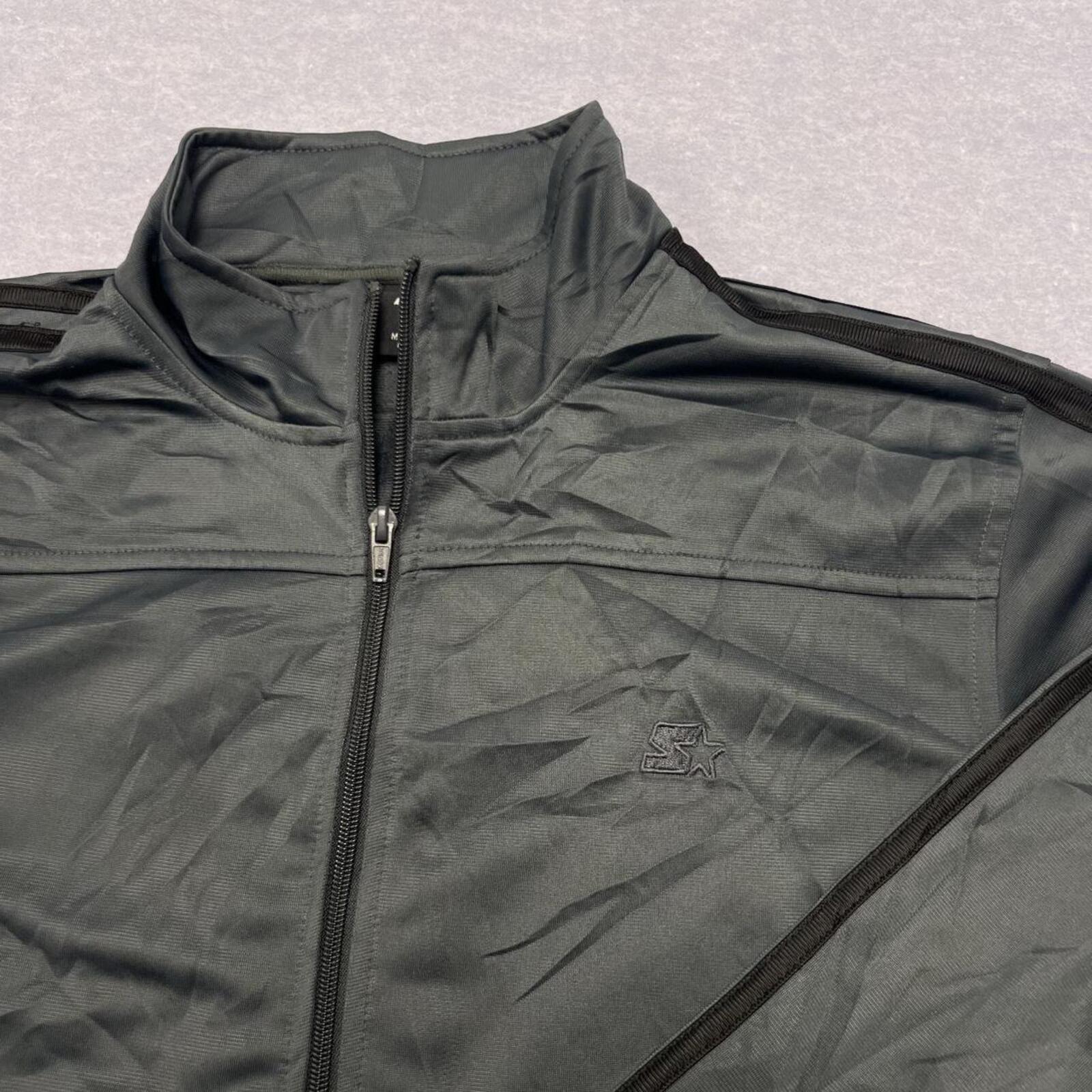 Vintage 90’s Starter Men's Metallic Grey Full Zip Track Jacket Streetwear XL