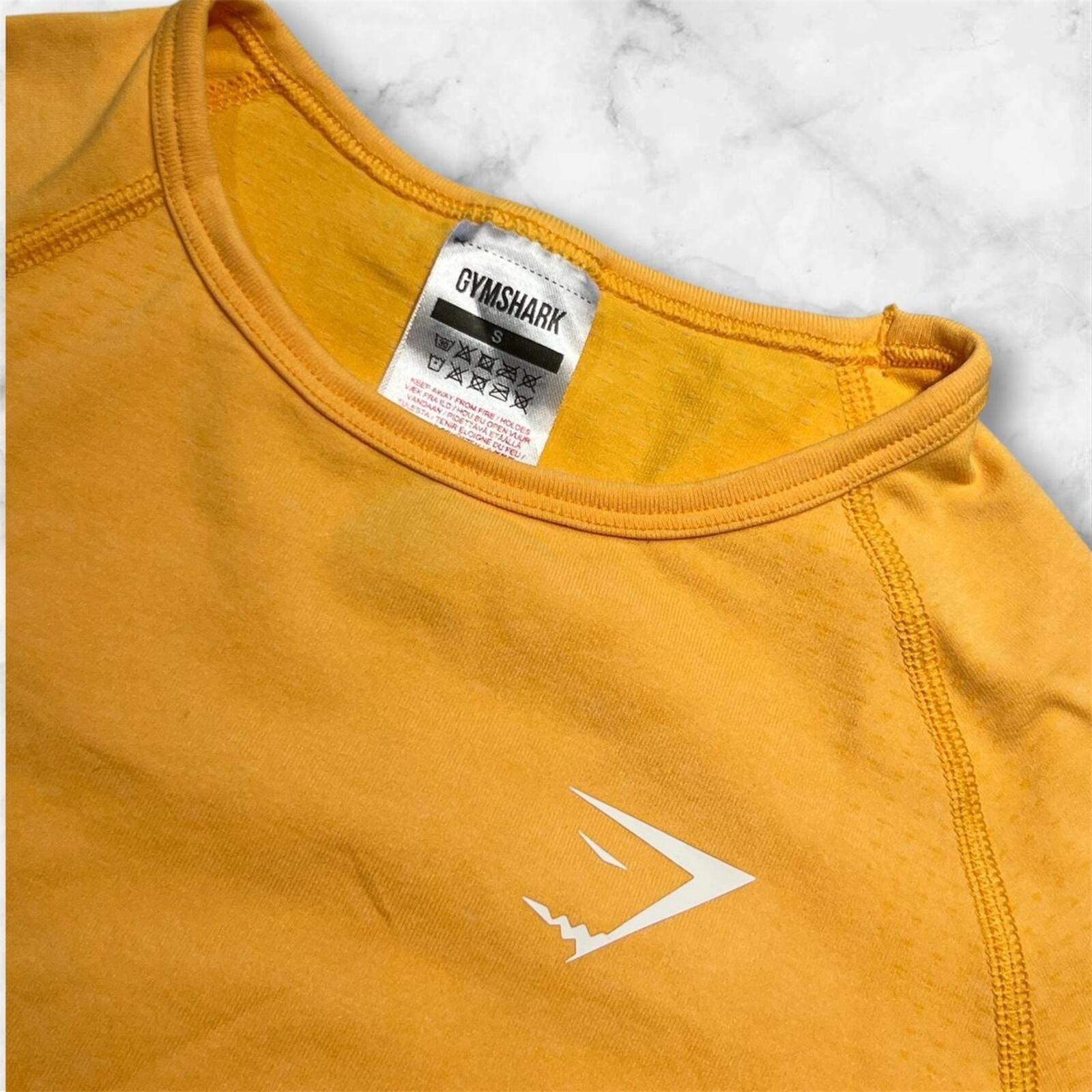 Gymshark Vital Seamless 2.0 Long Sleeve Yellow Marl Compression Top Womens Small