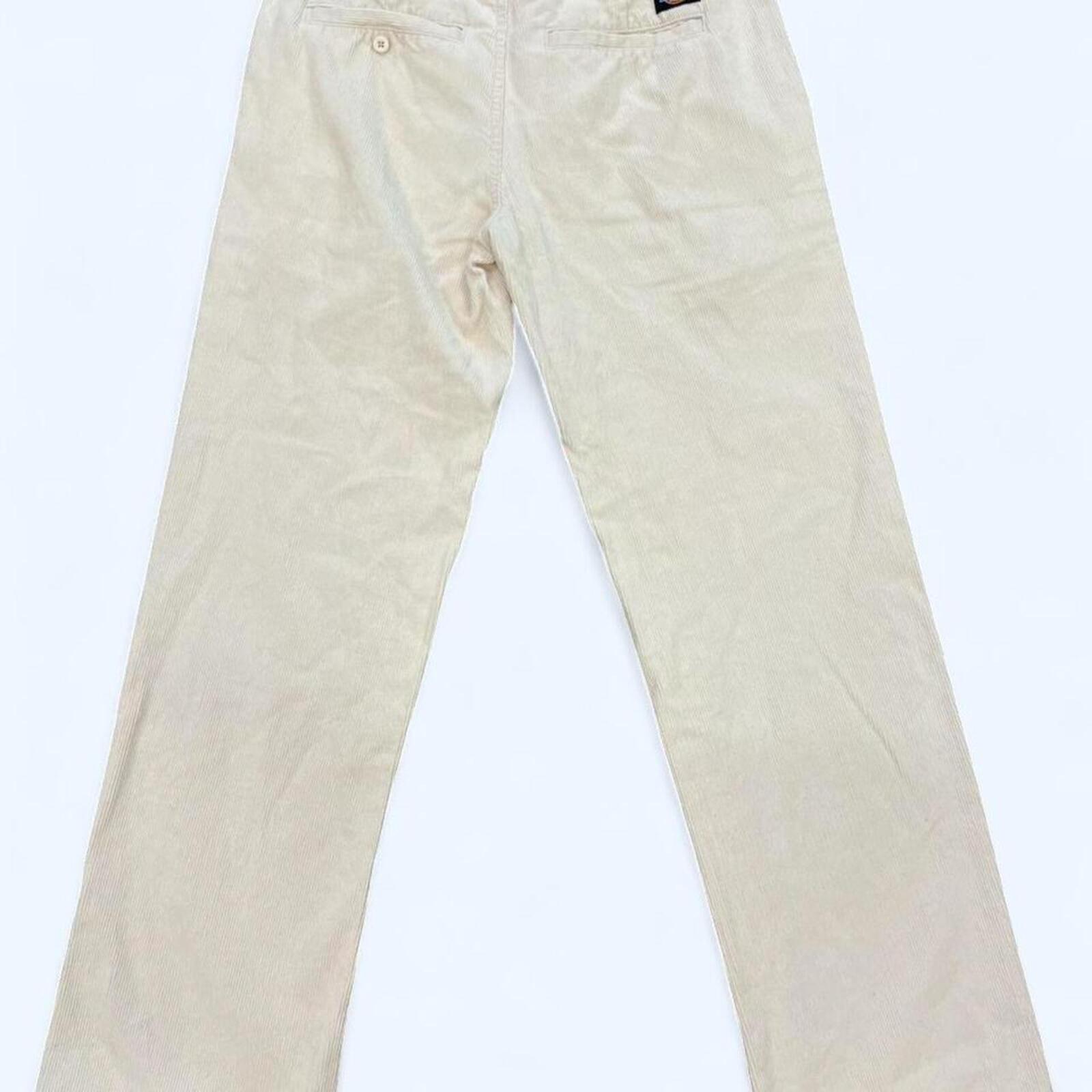 Dickies Men's Cream & White Corduroy Straight Leg 824 Trouser Pants Size 28