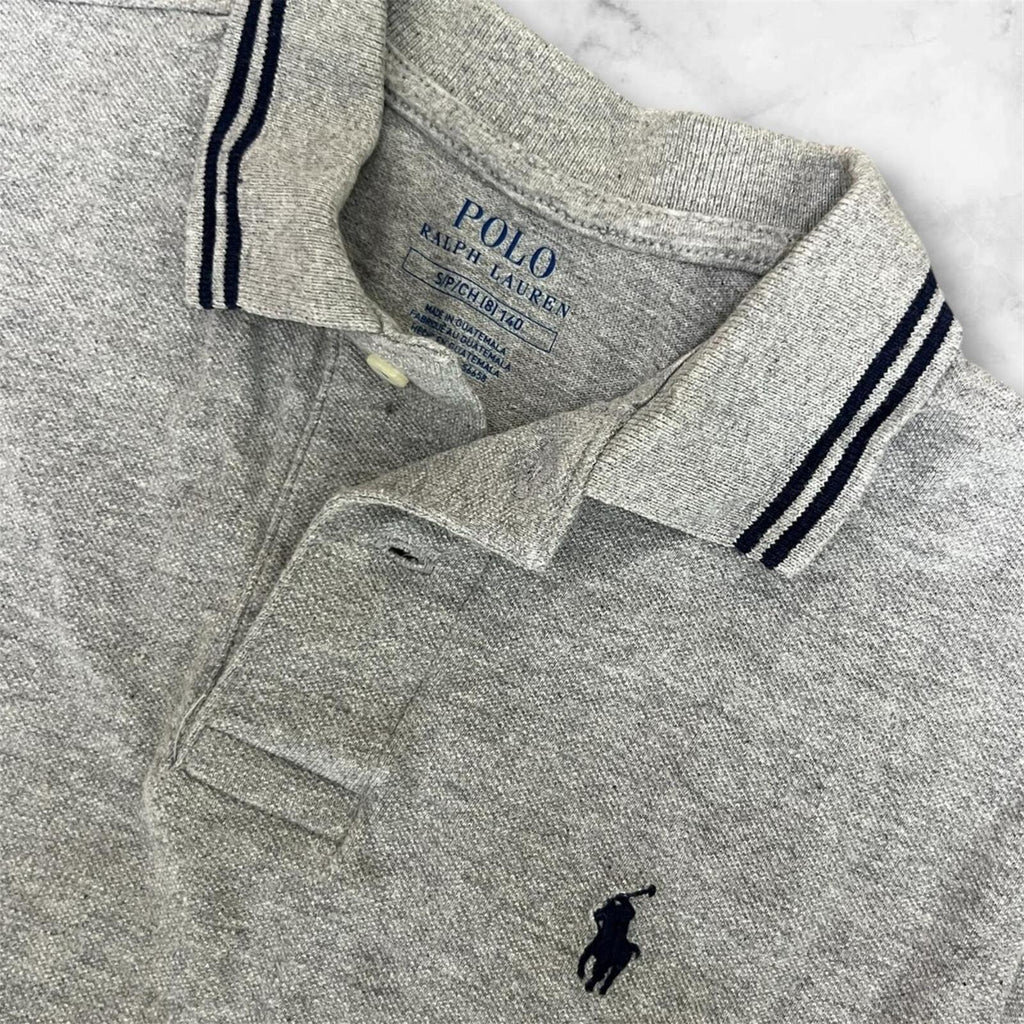 Polo Ralph Lauren Grey & Navy Blue Twin Tipped Dress Polo Youth Boys Small (8)