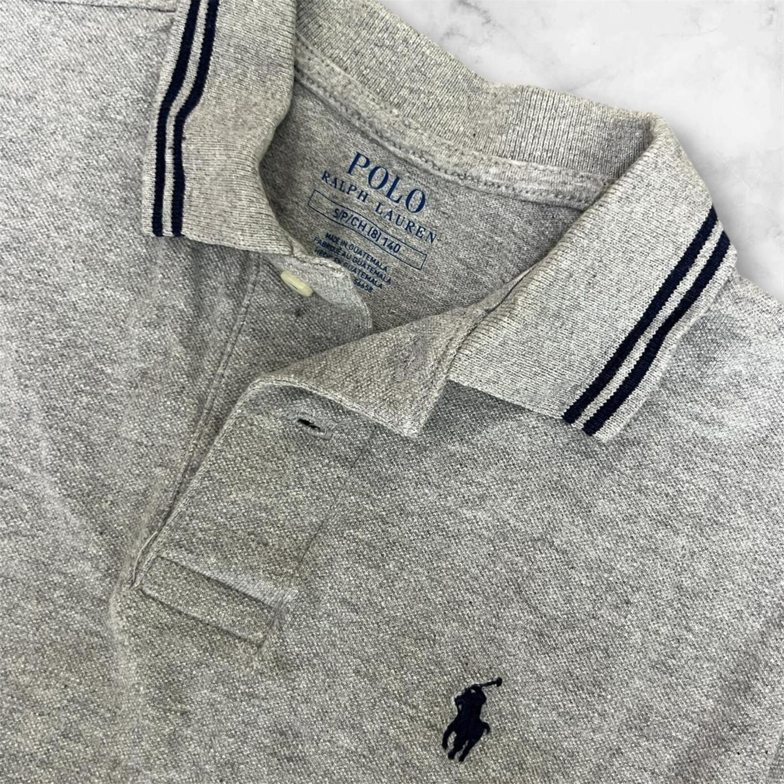 Polo Ralph Lauren Grey & Navy Blue Twin Tipped Dress Polo Youth Boys Small (8)