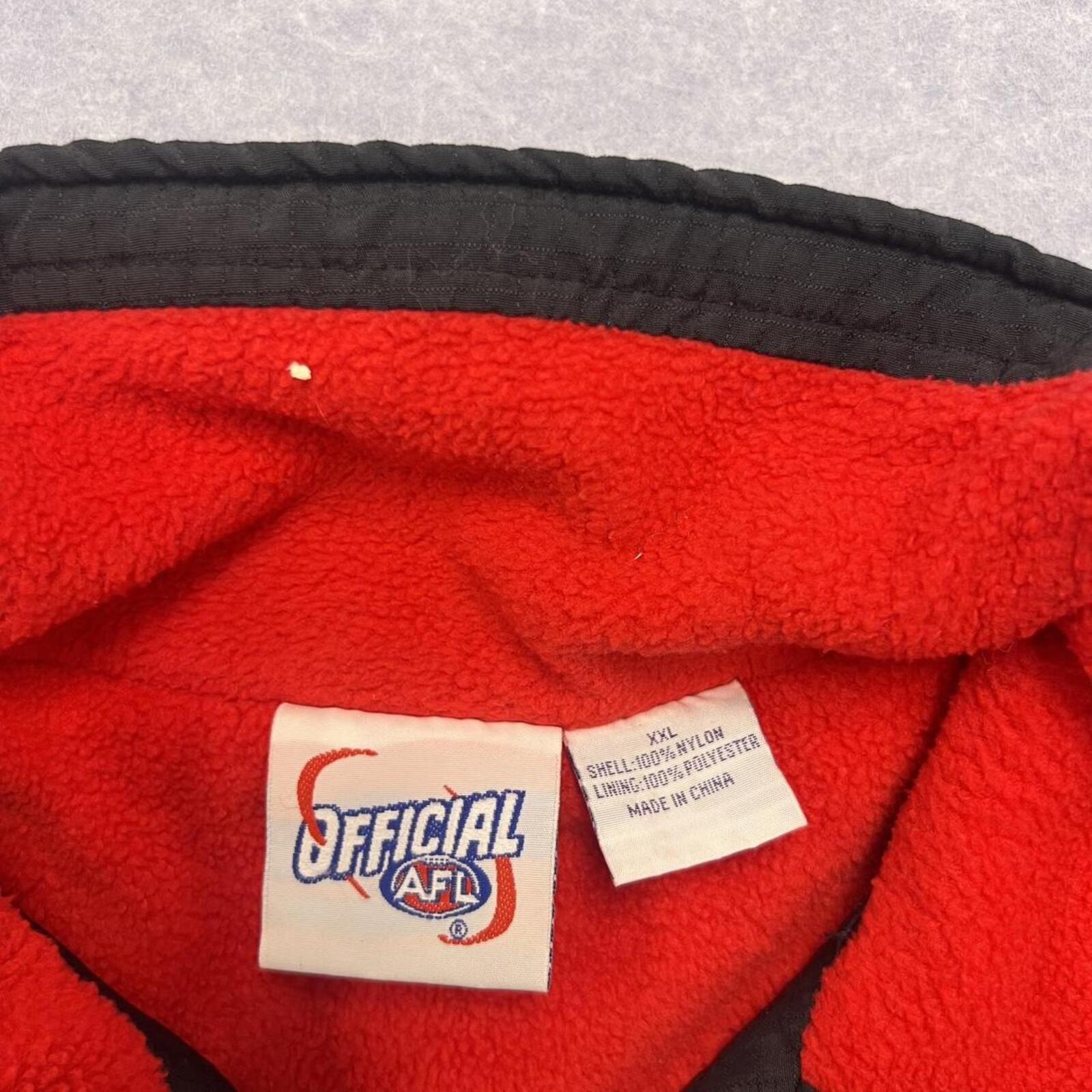 Vintage Essendon FC AFL Heatly Black L Fleece Lined Heavyweight Jacket Men's XXL