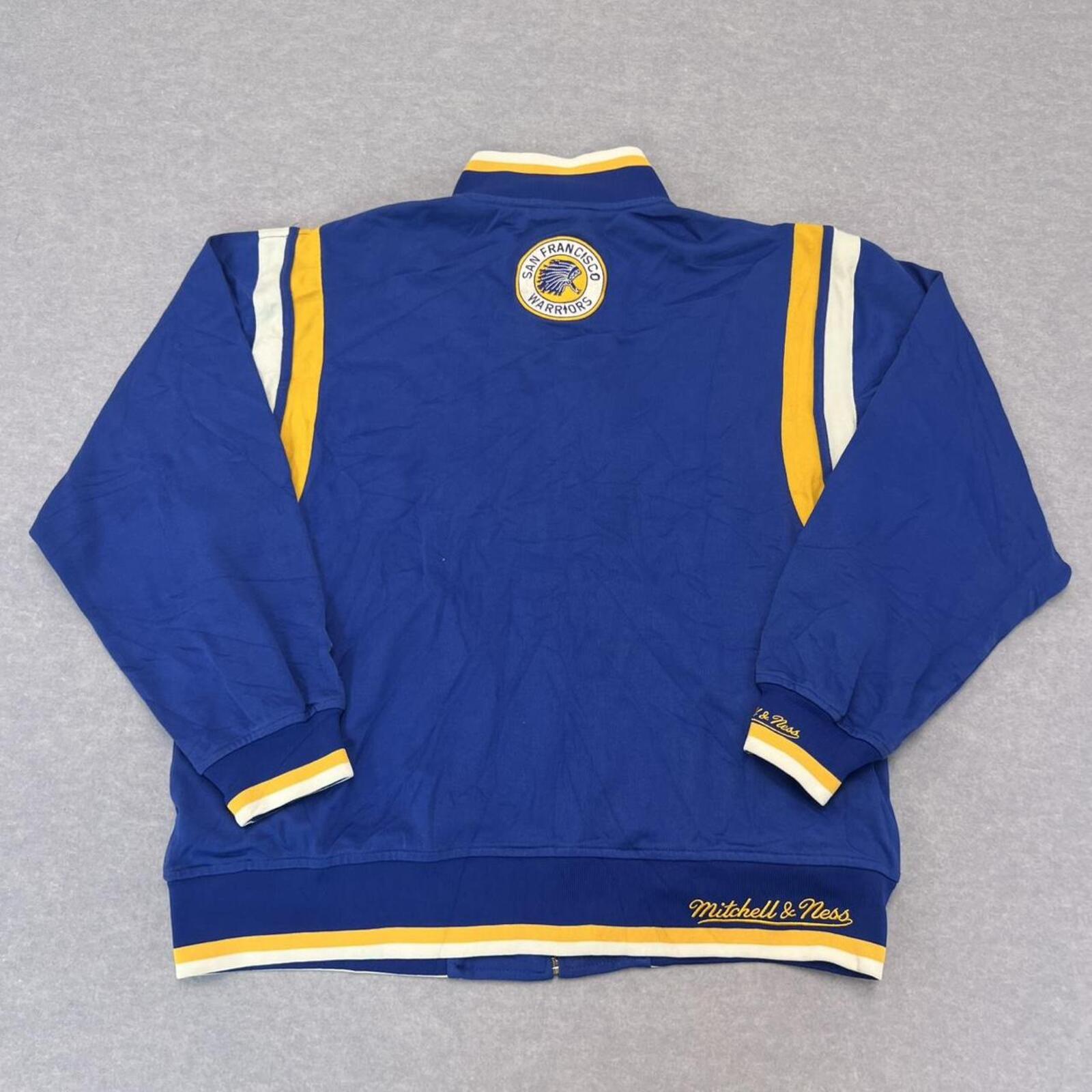 Vintage Mitchell & Ness NBA San Francisco Warriors Golden State The City Retro Full Zip Track Jacket Large